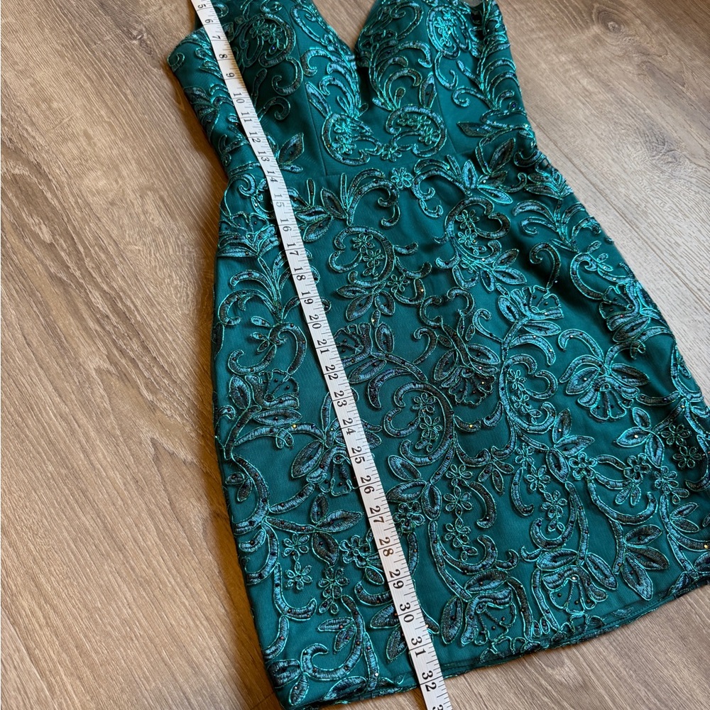 Narianna Elegant Teal Lace Dress- Size S - Picture 8 of 12